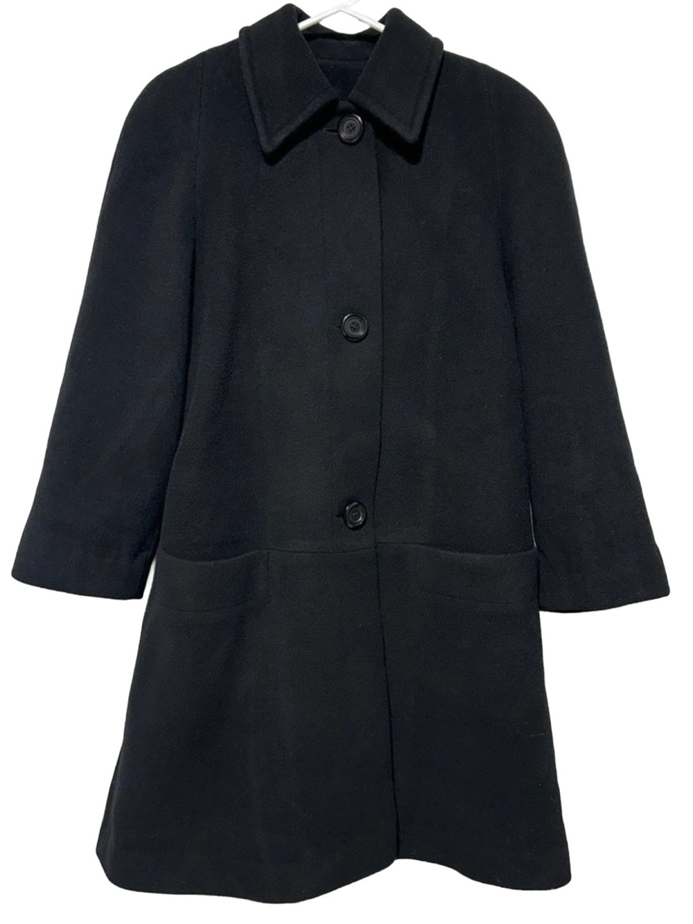Mallia Black Wool Blend Swing Coat Made in Canada Minimalist Size 8